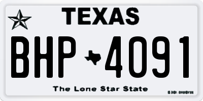 TX license plate BHP4091