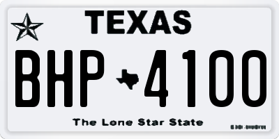TX license plate BHP4100
