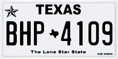 TX license plate BHP4109
