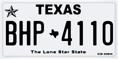 TX license plate BHP4110