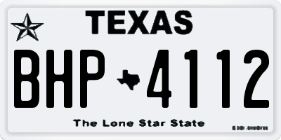 TX license plate BHP4112