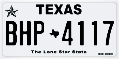 TX license plate BHP4117