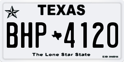 TX license plate BHP4120