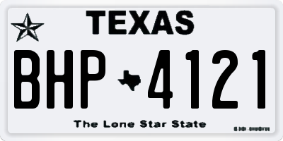 TX license plate BHP4121
