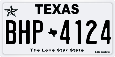 TX license plate BHP4124