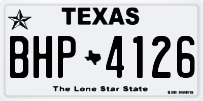 TX license plate BHP4126