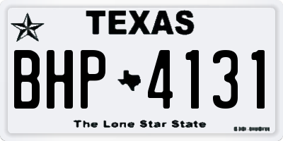 TX license plate BHP4131
