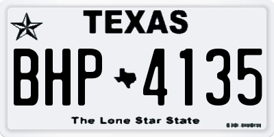 TX license plate BHP4135