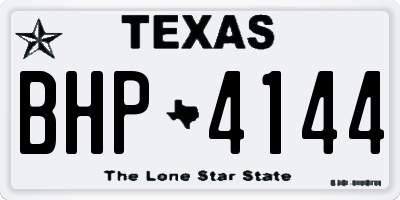 TX license plate BHP4144