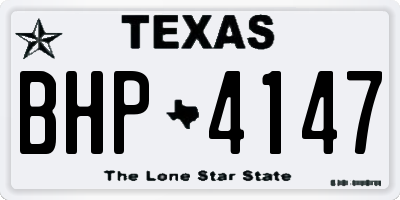 TX license plate BHP4147