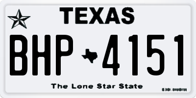 TX license plate BHP4151