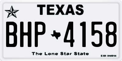 TX license plate BHP4158