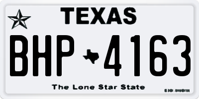 TX license plate BHP4163