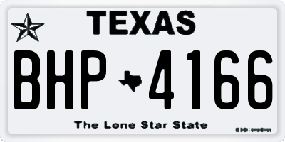 TX license plate BHP4166