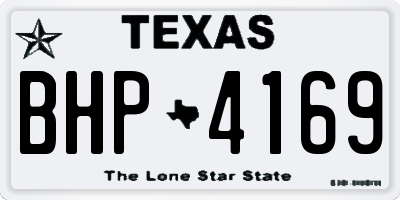 TX license plate BHP4169