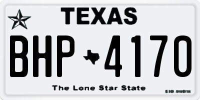 TX license plate BHP4170