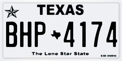 TX license plate BHP4174