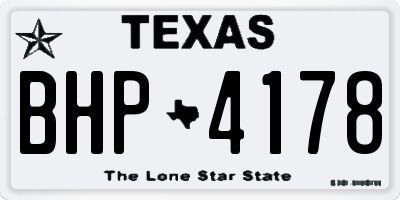 TX license plate BHP4178
