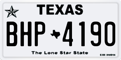 TX license plate BHP4190