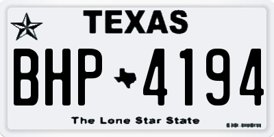 TX license plate BHP4194