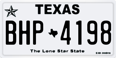TX license plate BHP4198