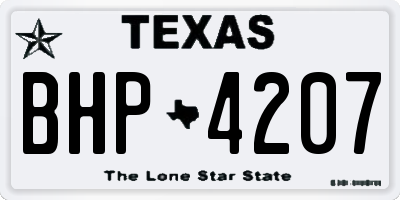TX license plate BHP4207