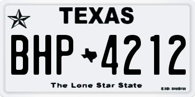 TX license plate BHP4212