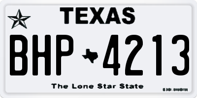 TX license plate BHP4213