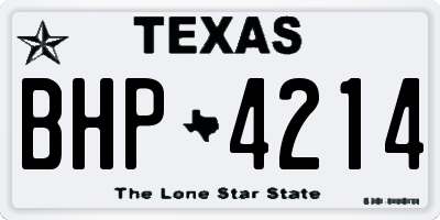 TX license plate BHP4214