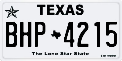 TX license plate BHP4215