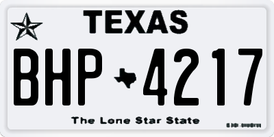 TX license plate BHP4217