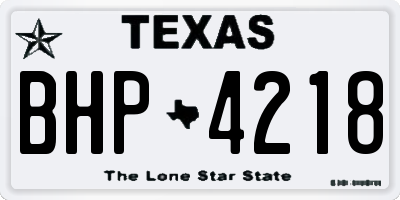 TX license plate BHP4218