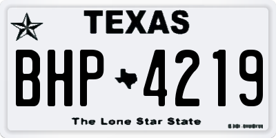 TX license plate BHP4219