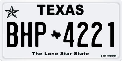 TX license plate BHP4221