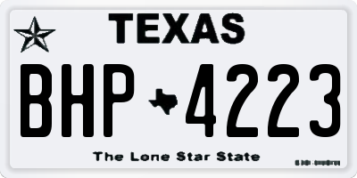 TX license plate BHP4223
