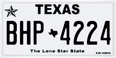 TX license plate BHP4224
