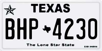 TX license plate BHP4230