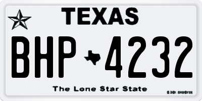TX license plate BHP4232