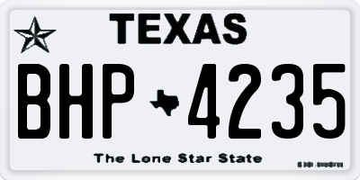 TX license plate BHP4235