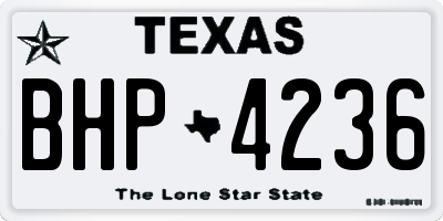 TX license plate BHP4236