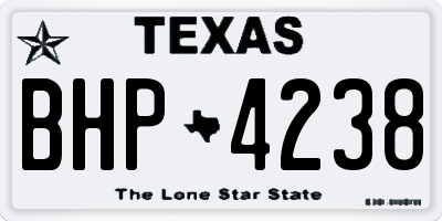TX license plate BHP4238