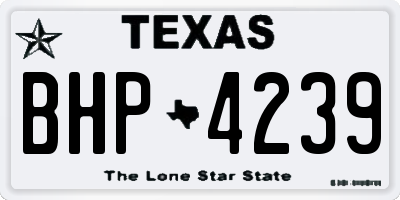 TX license plate BHP4239