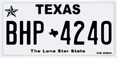 TX license plate BHP4240