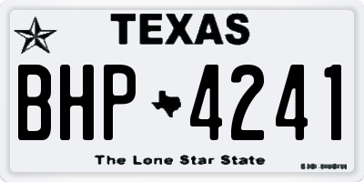 TX license plate BHP4241