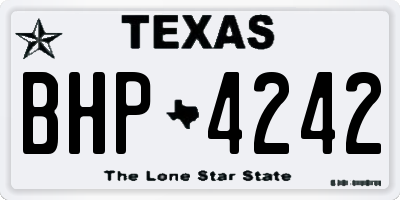 TX license plate BHP4242