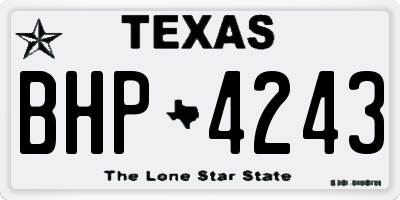 TX license plate BHP4243