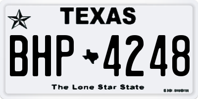 TX license plate BHP4248