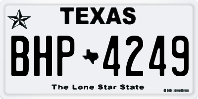 TX license plate BHP4249