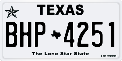 TX license plate BHP4251