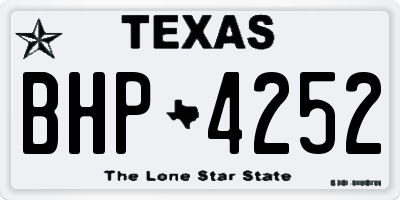 TX license plate BHP4252
